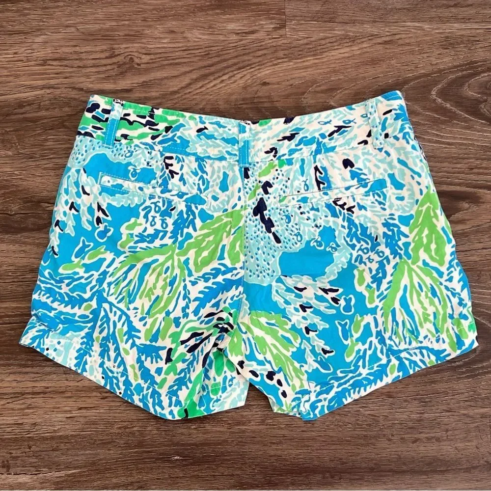 Lilly Pulitzer Spa Blue‎ Let's Cha Cha Callahan Shorts Size 2